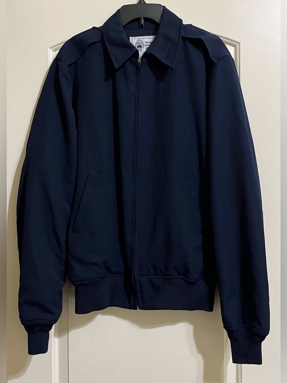 Defense Logistics Agency Men's Navy Blue Zip Up Wool Blend Jacket Size 42XL (XL)